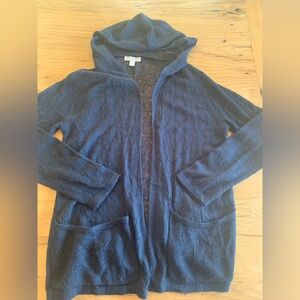 Dress Barn Hoodie Sweater Cardigan Blue Knitted‎ Women’s Large Preloved